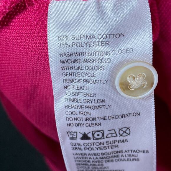 Tommy Bahama Mens Shirt Berry Pink Polo Short Sleeve Pima Cotton Large - Picture 7 of 12
